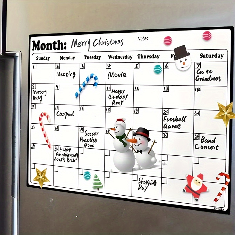  Tenyond Calendario semanal para nevera, calendario magnético de  12 x 8 pulgadas, calendario para refrigerador, planificador semanal de  comidas magnético, tablero de menús, doble cara, lista de : Productos de  Oficina