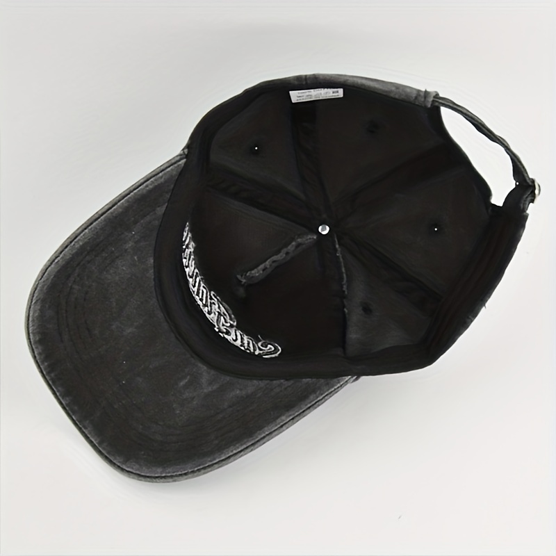 3D Embroidery Baseball Cap Denim Embroidered Sun Visor Curved Brim Hat