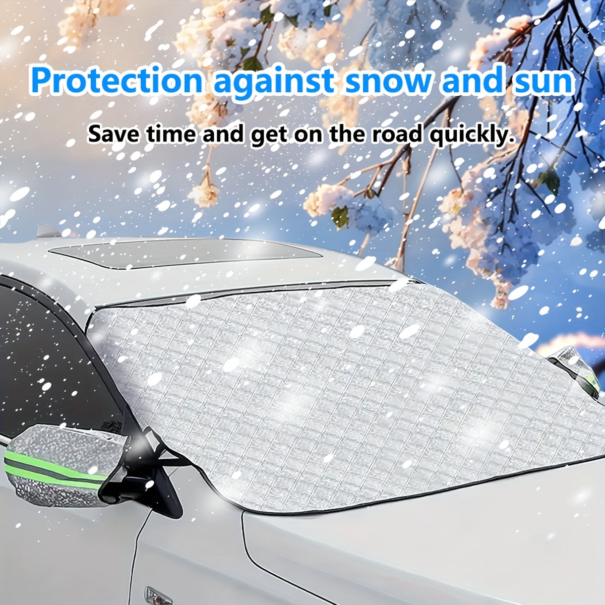 Car Windshield Snow Cover With Side Mirror Cover 4 Layers - Temu