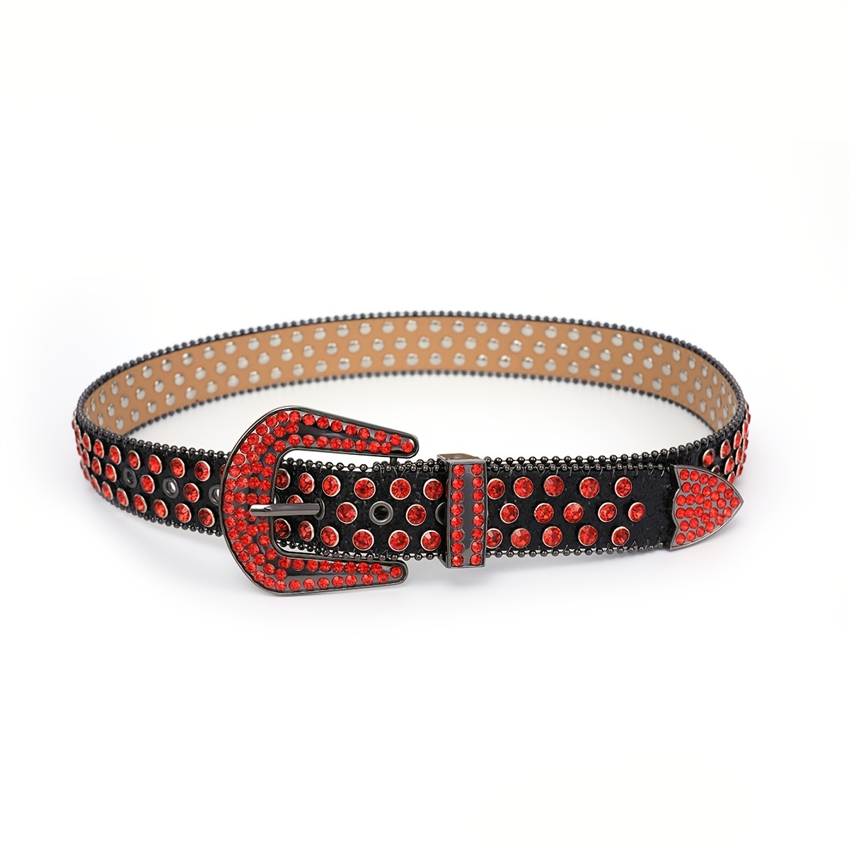 Rhinestone Belt for Women Cowgirl Bling Studded Leather Belt for