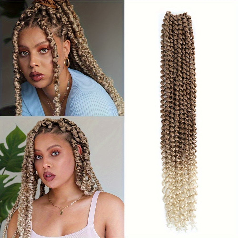 1packs Passion Twist Hair Braids 24 inch Water Wave Synthetic Hair for Passion Twist Crochet Braiding Hair Goddess Locs Long Bohemian Locs (1