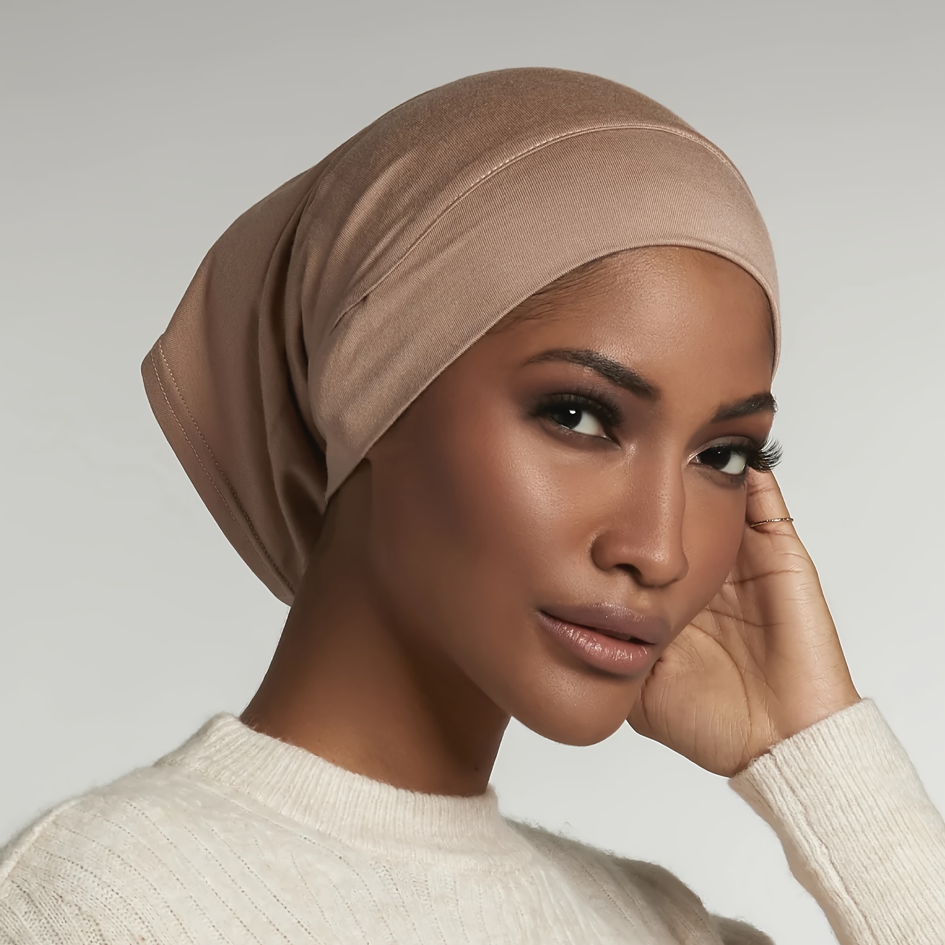 

Solid Color Anti-slip Tube Undercap Casual Elastic Bandana Breathable Head Wraps Ramadan Beanies Inner Hijab Cap For Women