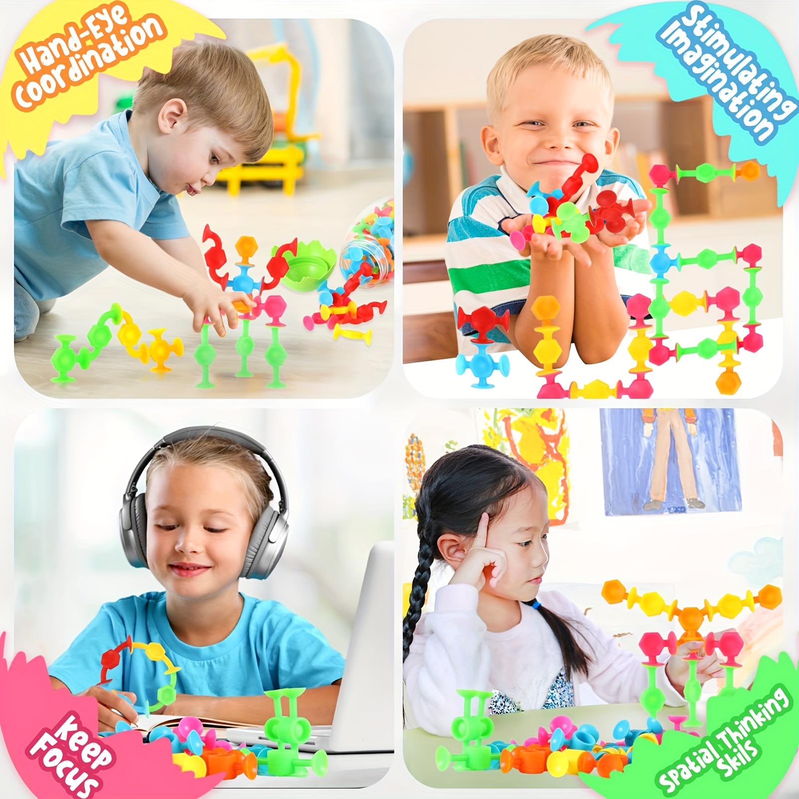 Suction Toys Silicone Sucker Toys Baby Bath Toys Sensory - Temu