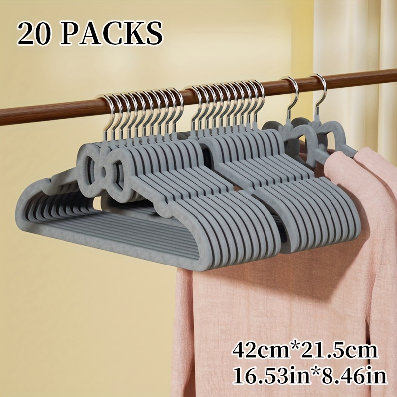 Household Flocking Hangers Velvet Anti Slip Hangers Clothing - Temu