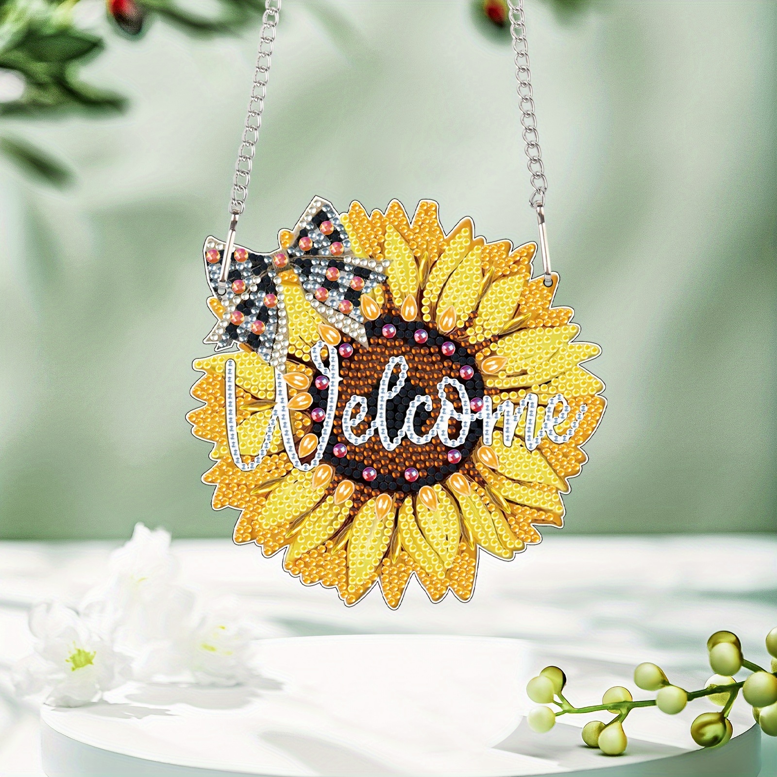 Diamond Painting Hanging Flower Sunflower 3d Three - Temu