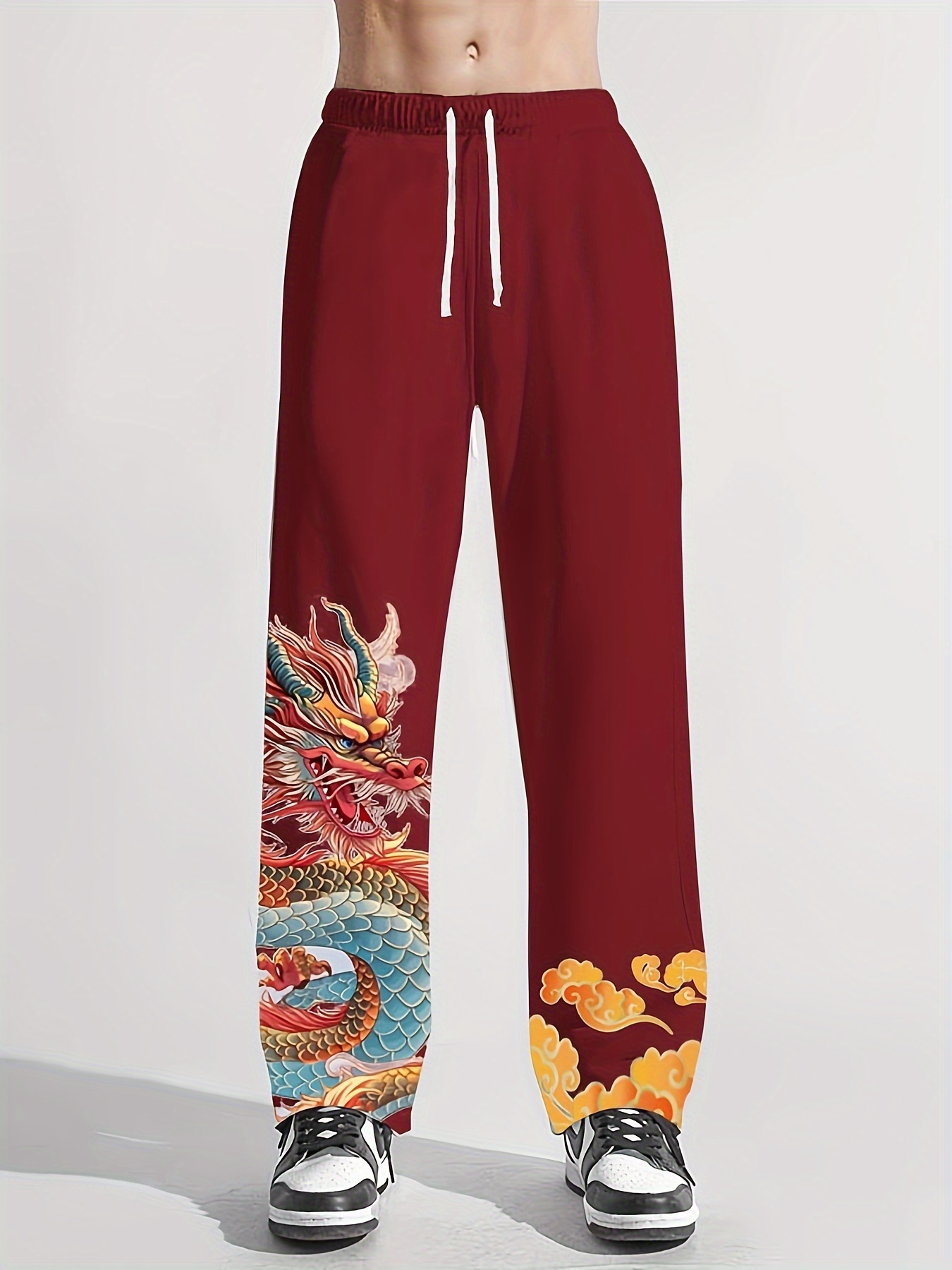 オンラインストア公式 Dragon Embroidered Chinese Wide Cargos ...