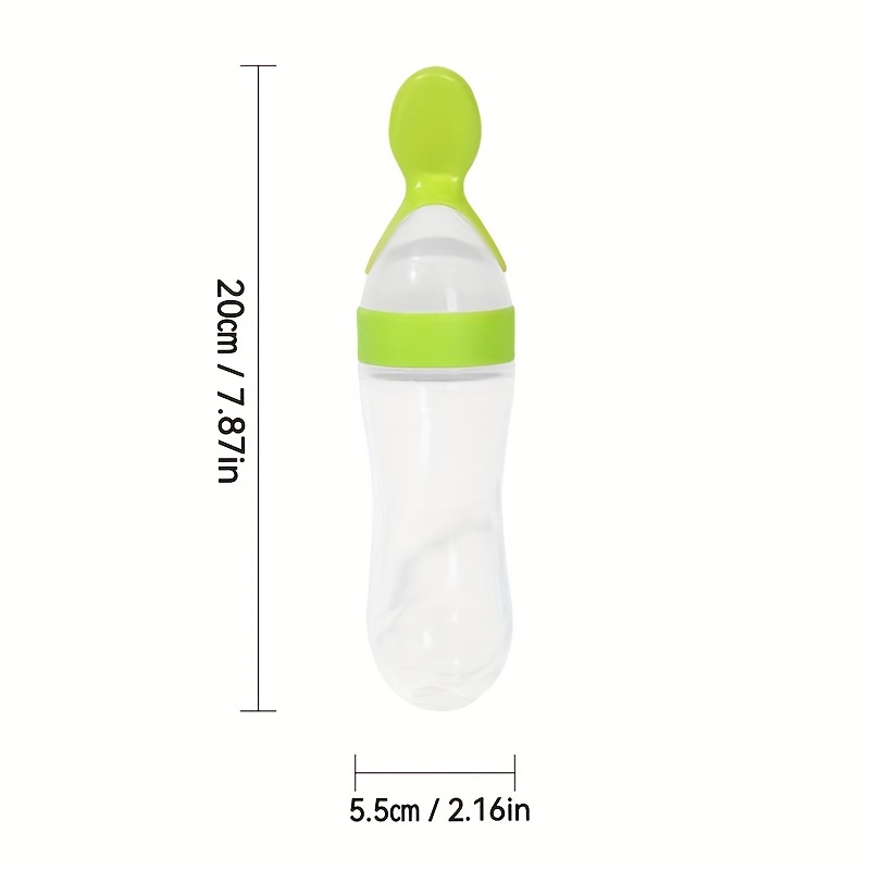 Teether Baby Feeding Set Silicone Feeding Bottle With Spoon - Temu