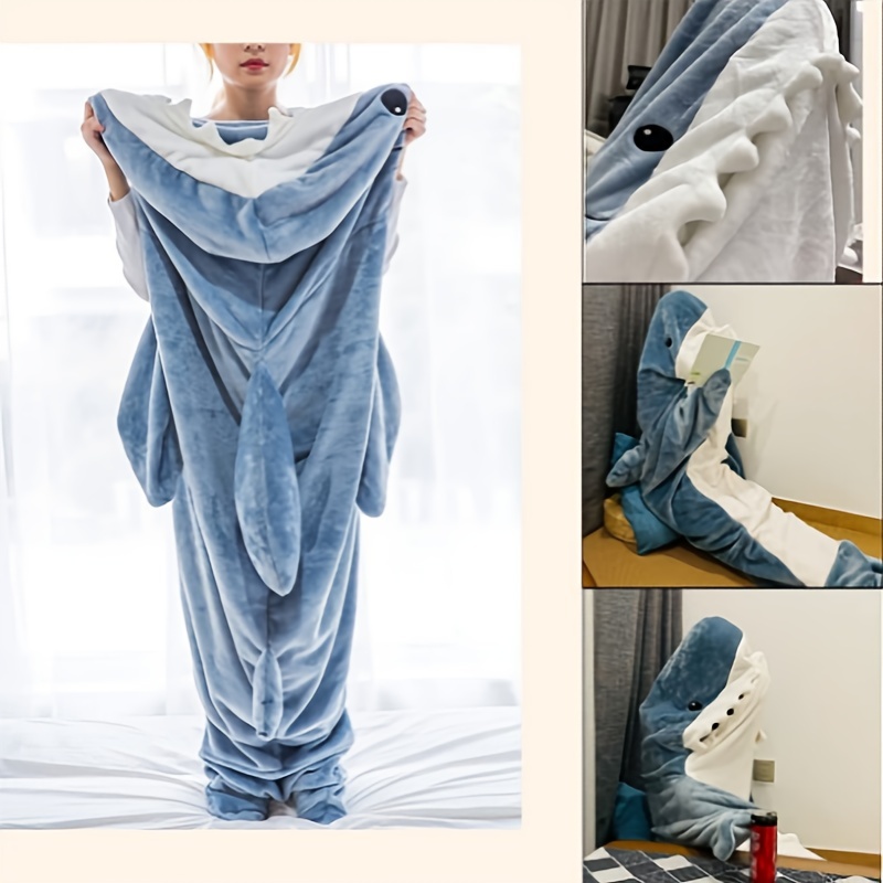 Shark Blanket Super Soft Cozy Flannel Wearable Blanket - Temu