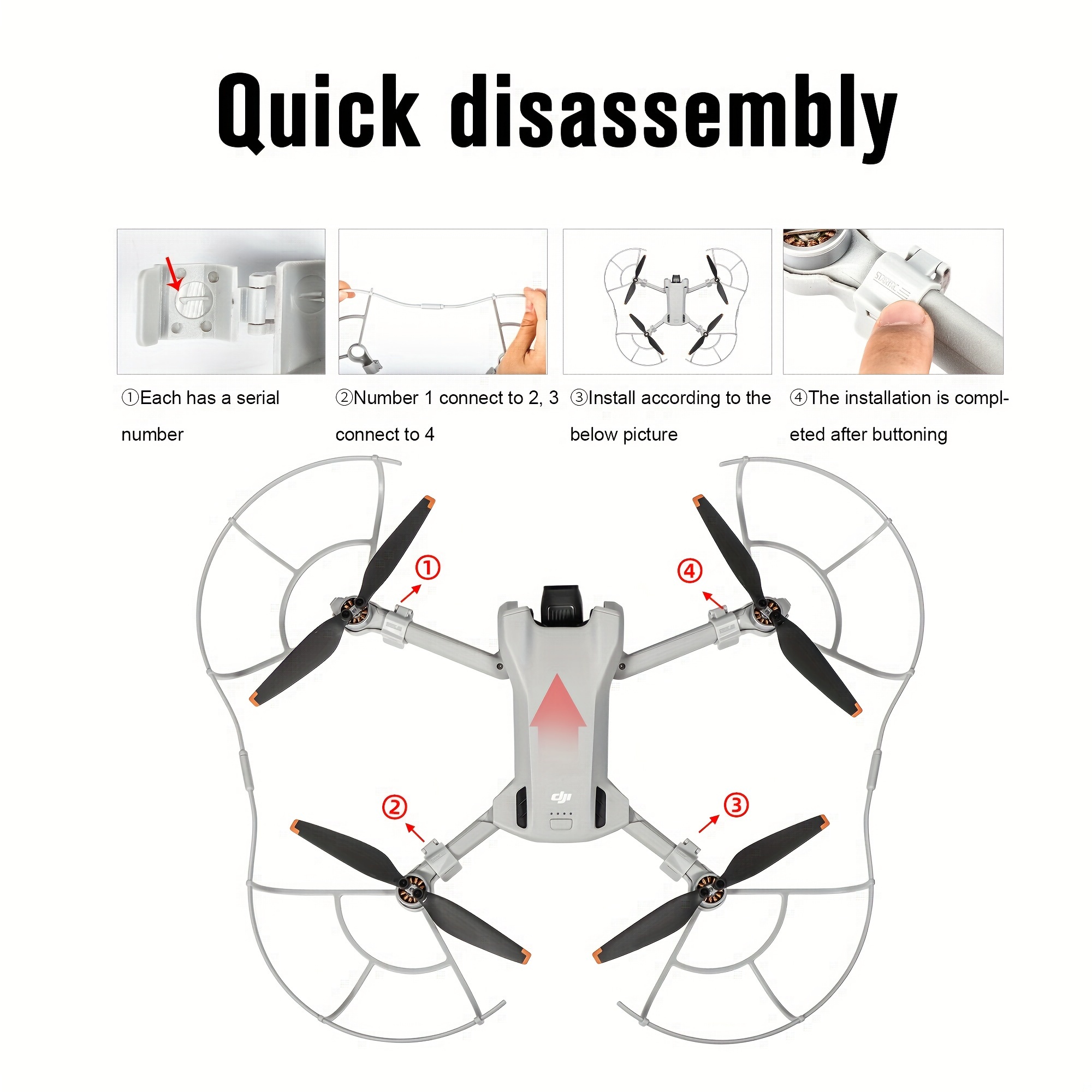 STARTRC Mini 4 Pro Propeller Guard,Quick Release Removable Propellers  Protector for DJI Mini 4 Pro Accessories