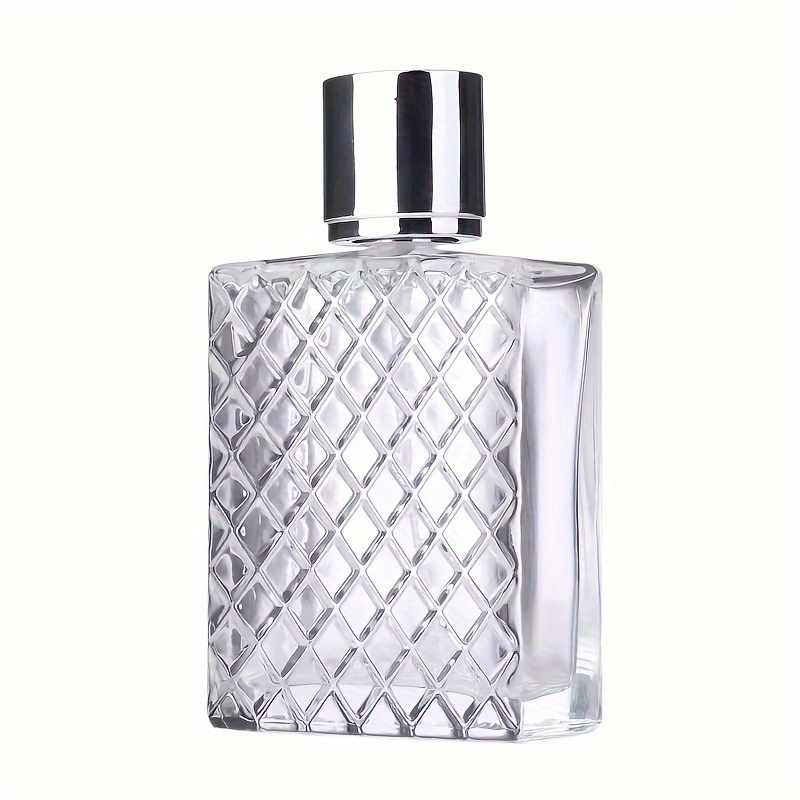 1PCS 100ml/3.4Oz Clear Glass Fine Mist Atomizer,Portable Square Refillable  Empty Perfume Essential Oils Spray Bottle Travel Atomizer Dispenser