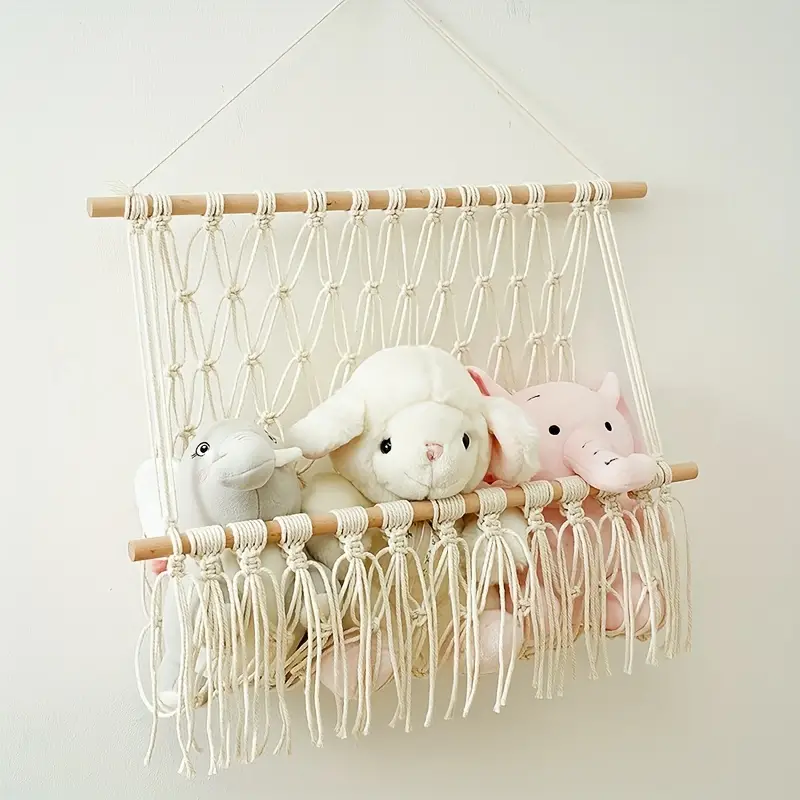 Stuffed Animal Net Hammock Lace Storage Organizer Playroom - Temu
