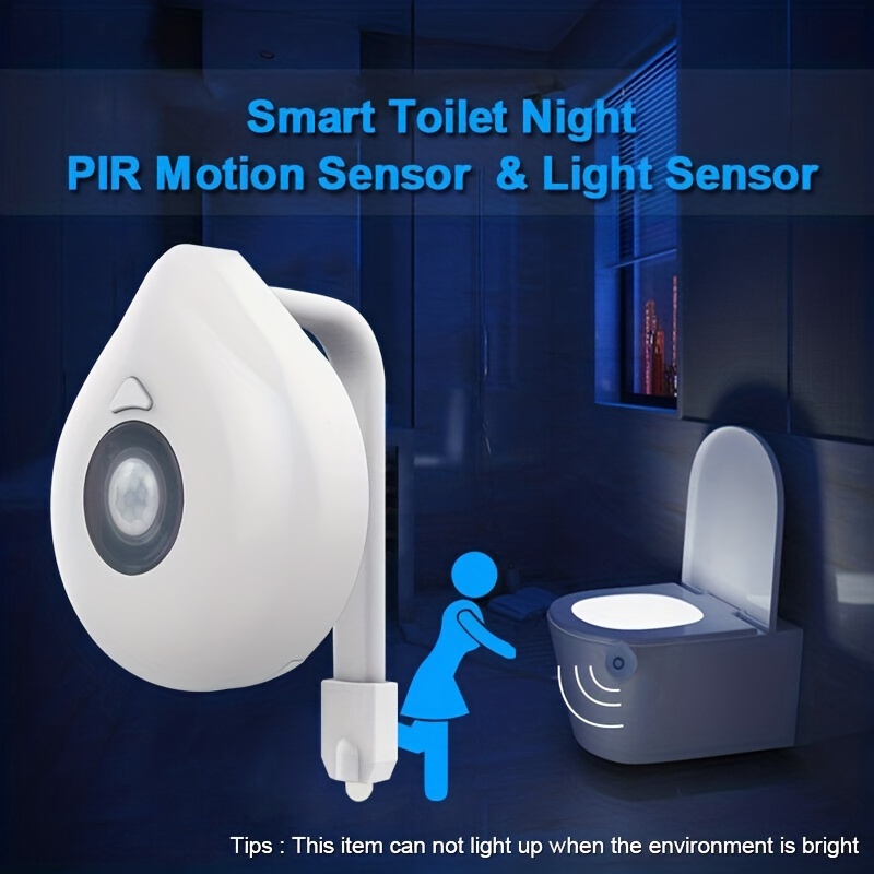 Toilet Night Light, Smart Pir Motion Sensor Activated 7colors Changing Toilet  Lamp, Led Bathroom Ip65 Waterproof Backlight For Toilet Bowl Washroom Night  Lamp Cool Fun Bathroom Atmosphere Lighting Unique & Funny Gift (
