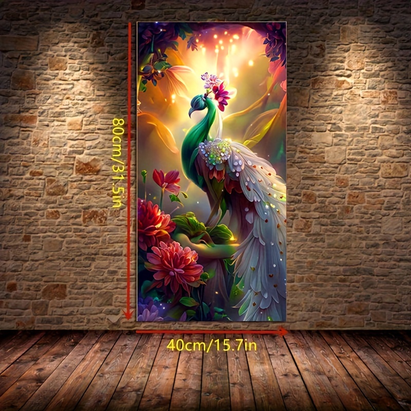 Diamond Painting Peacock Portrait Lovely Colorful Style Design Canvas  Decoration