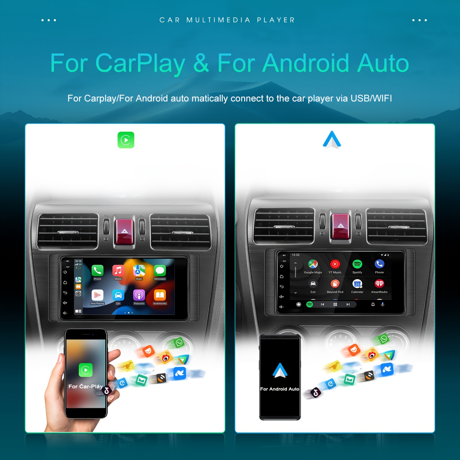 Android 13 Carplay Car Radio Auto Stereo Player WiFi GPS