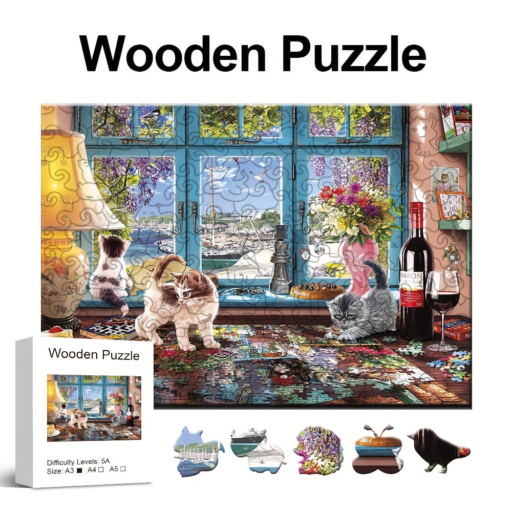 Wooden Dog Puzzle Special shaped Animal Jigsaw Puzzle Adult - Temu