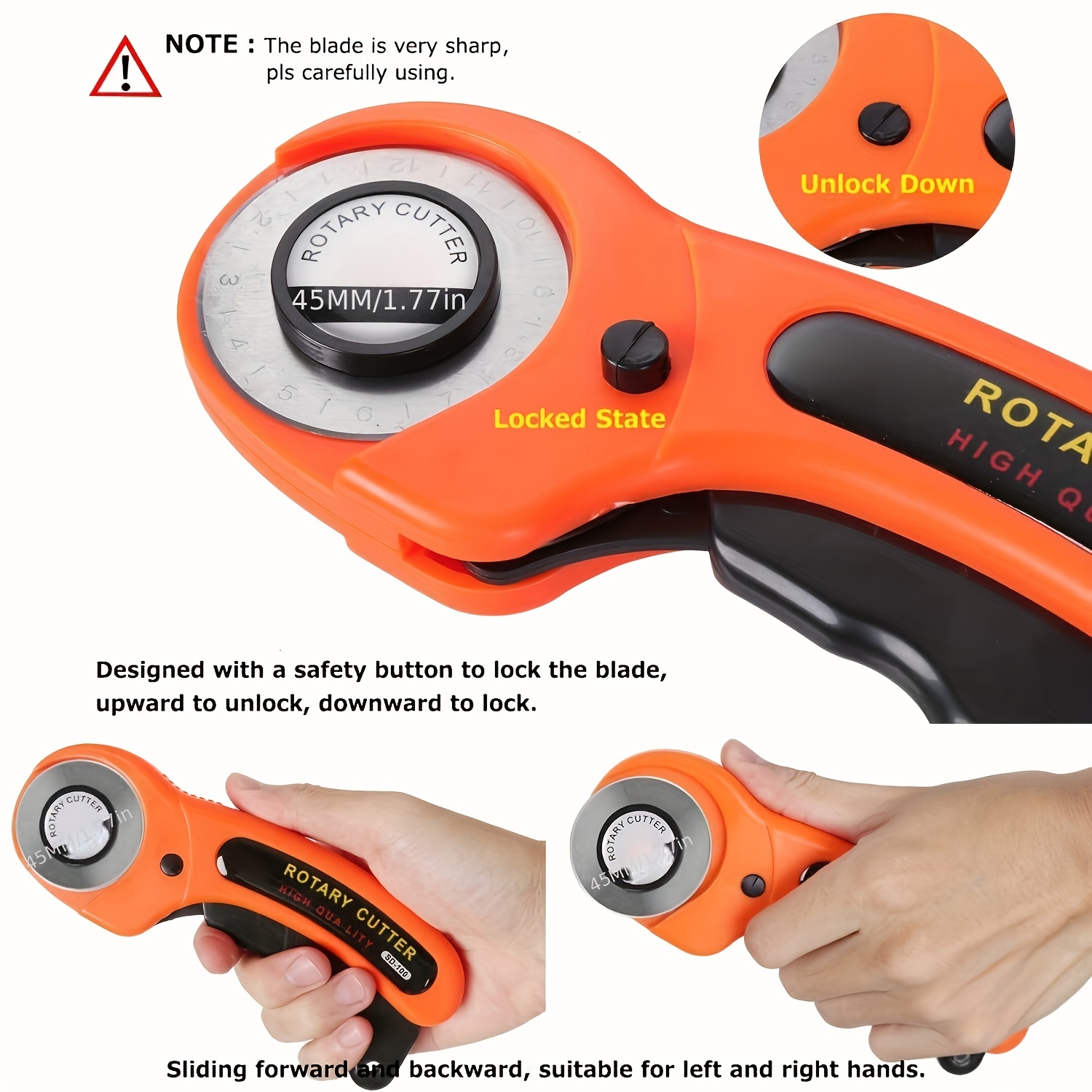 Rotary Cutter Quilting Roller Fabric Cutting Tool