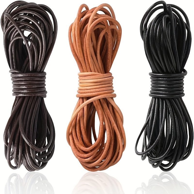 5M Genuine Real Round Leather Cord Rope String for Crafts Necklace  Bracelets