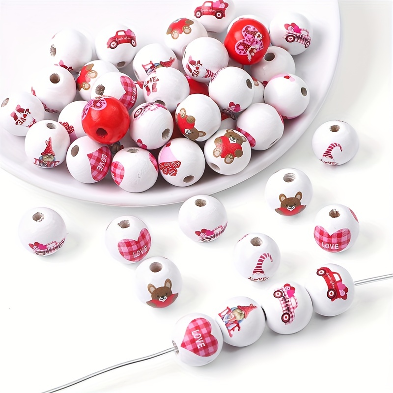 Cute White Base With Christmas Patterns Round Wooden Loose - Temu