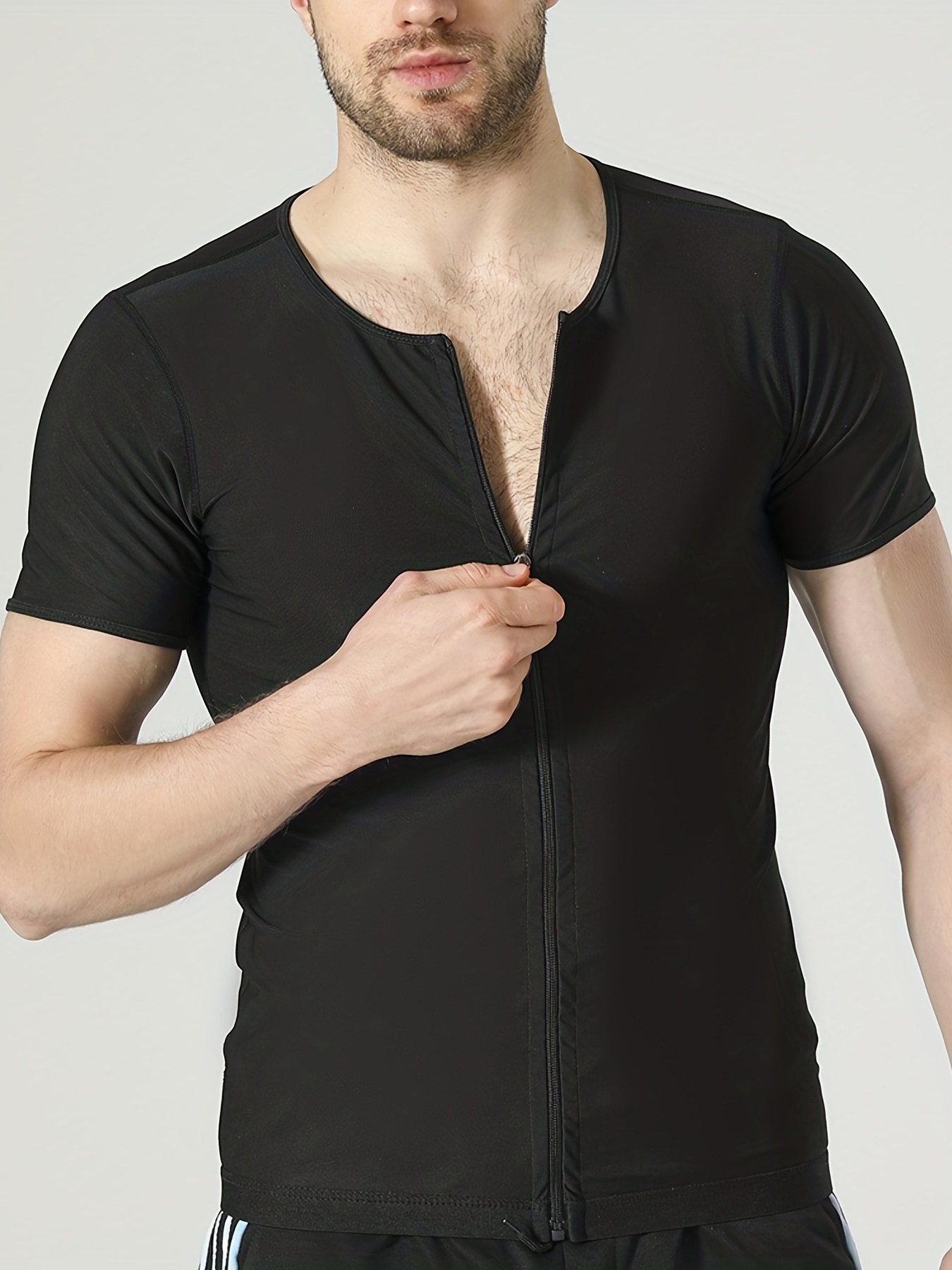 Men's Slimming Short Sleeve Sauna Suit Fitness Training - Temu