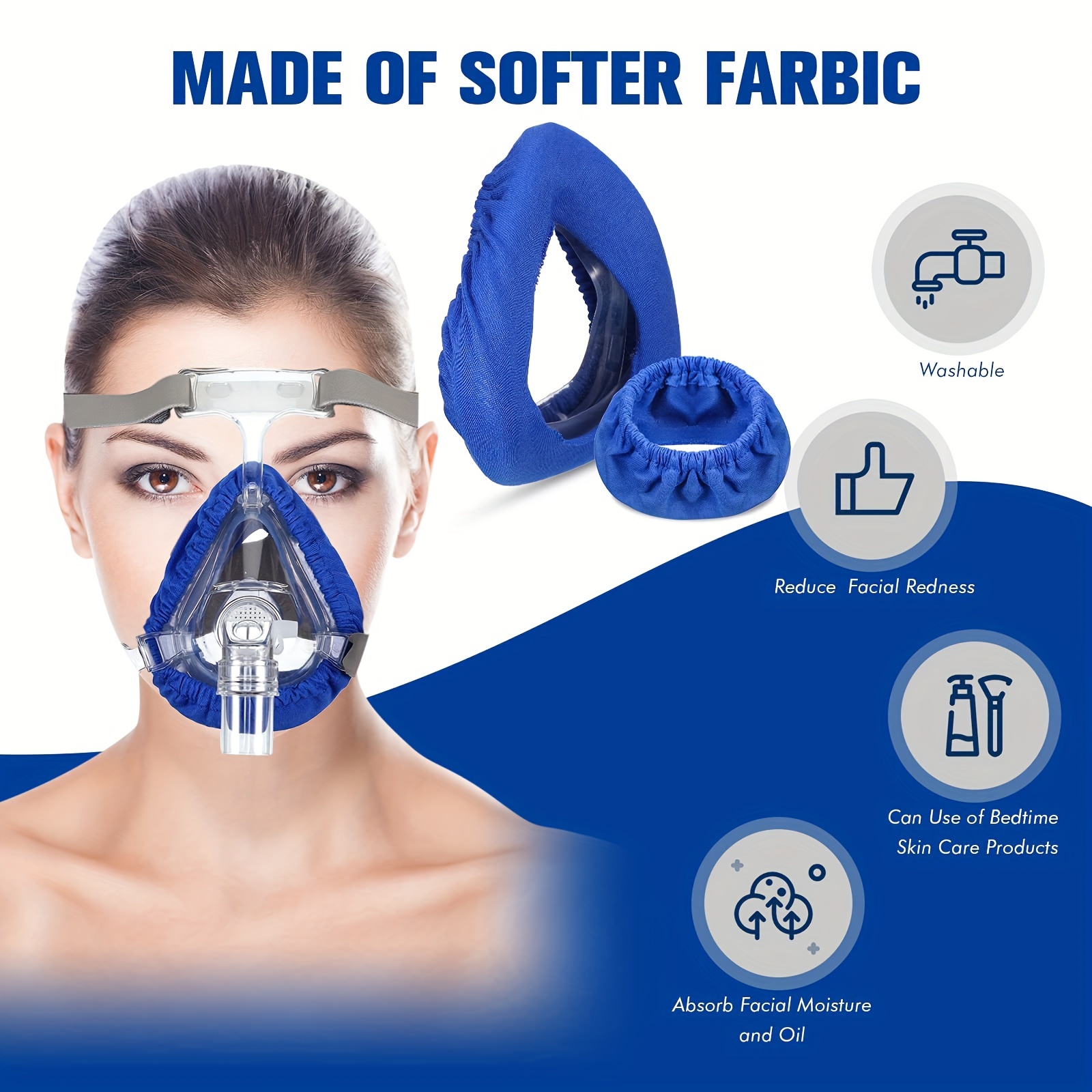Paquete de 8 fundas para correas CPAP, accesorios y suministros para  máscaras CPAP, almohadillas suaves y duraderas, almohadillas cómodas para  reducir
