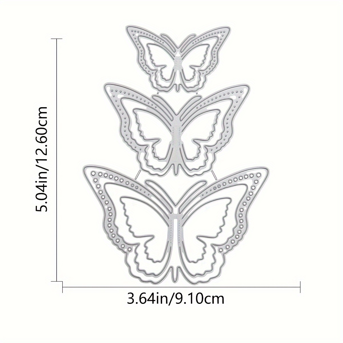 TEMU 1pc Tres Mariposas Troquel De Metal 2023 Nuevo, Para Hacer Tarjetas Scrapbook Álbum Diy Relieve Papel Manualidades Moldes Eid Al-Adha Mubarak