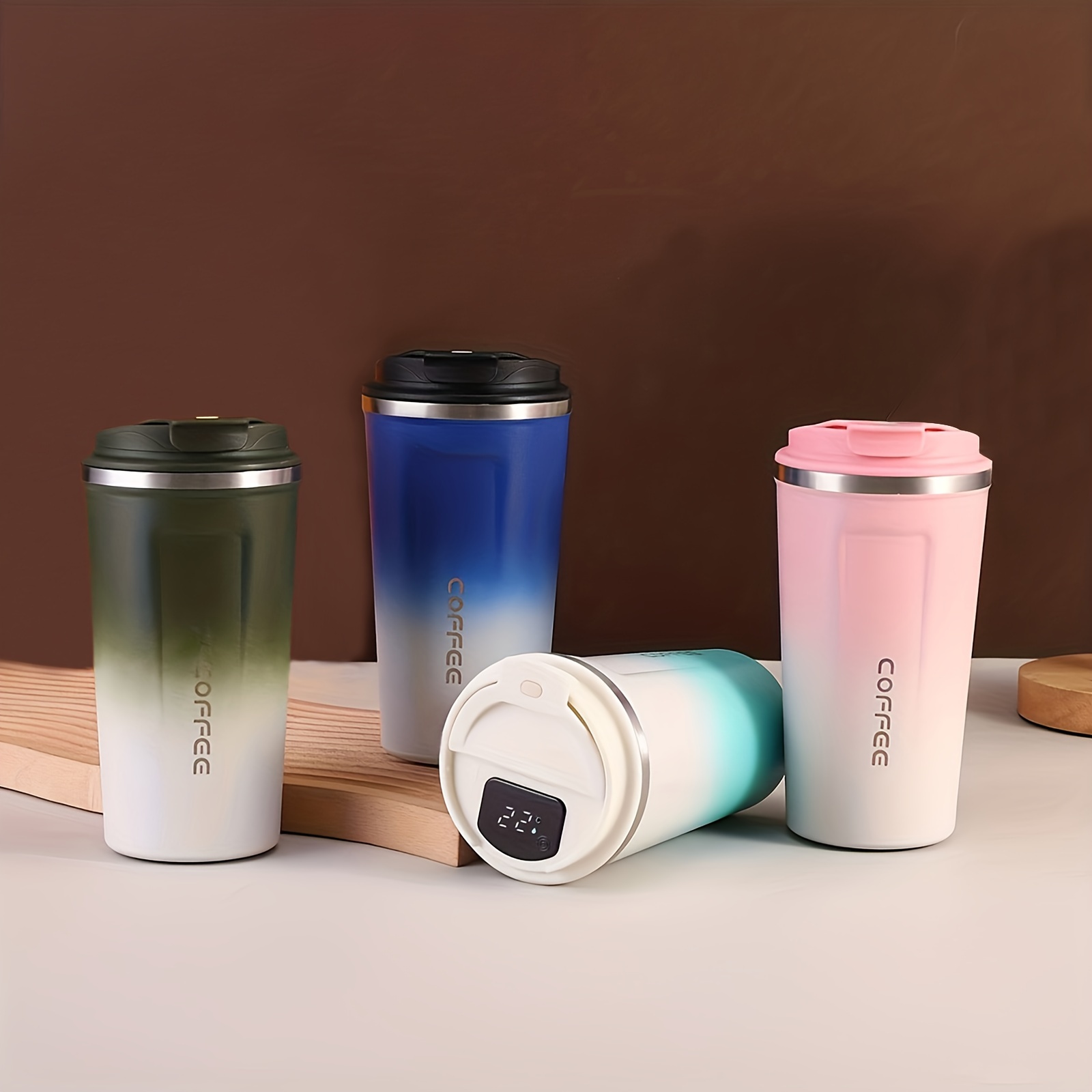 Coffee Water Bottle Cup With Temperature Display, Stainless Steel Cold  Insulation Vacuum Cup, Outdoor Portable Car Carry 304 Water Cup - Temu
