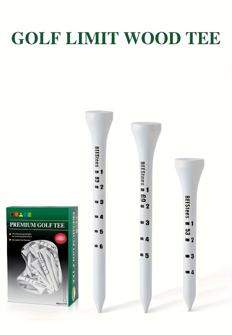 120/150pcs Durable Wooden Golf Tees - Ideal for Consistent Tee Height and Enhanced Accuracy on the Course