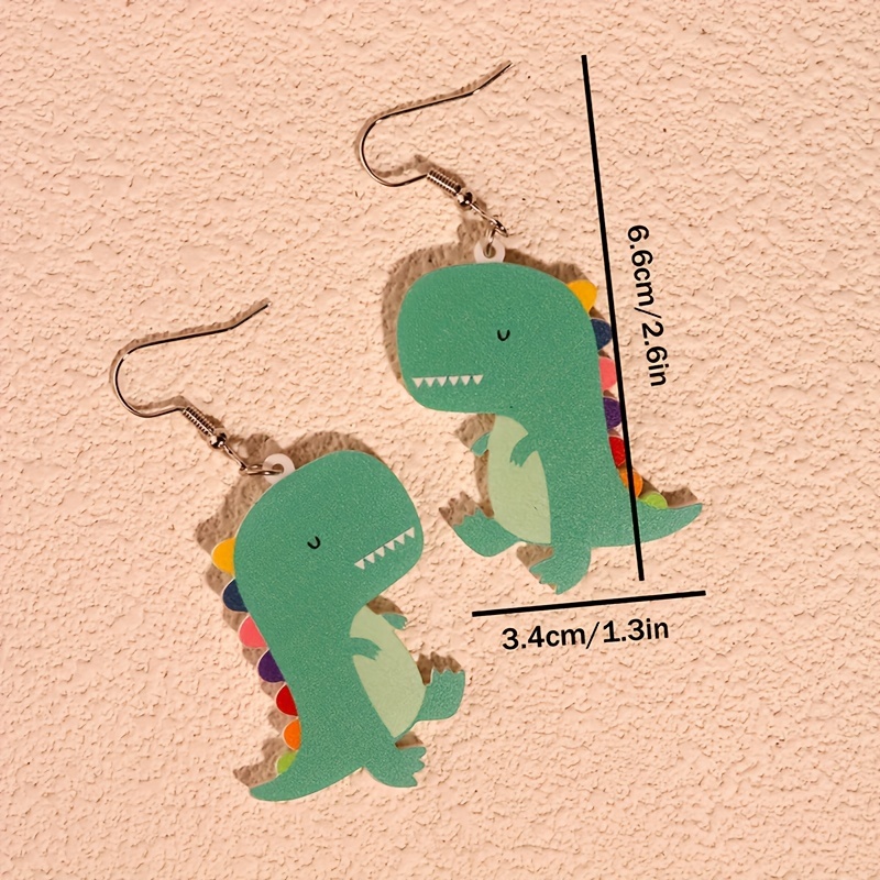 Lovey Cartoon Dinosaur Dangle Earrings