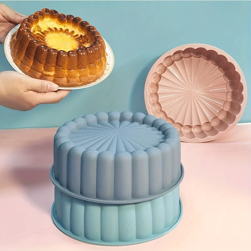 Round Flower Shaped Cake Pan Silicone Baking Cake Mold - Temu