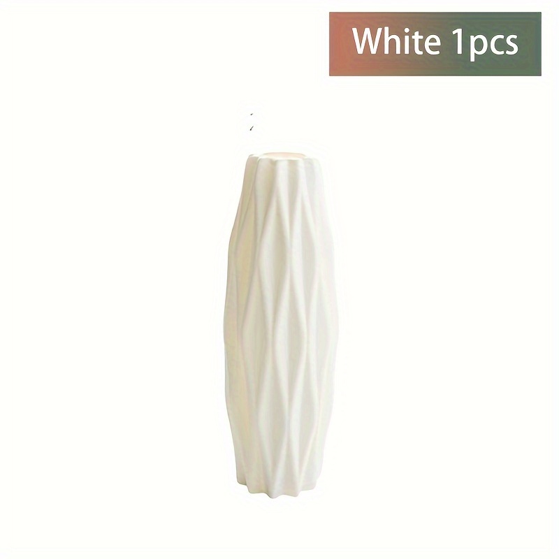 Image of Plastic Vases Imitating Ceramic Finish, Multi-piece Creative Flower Vase For Hydroponics, Living Room Ornament & Dining Table Decor, 's Day & Easter Spring Decoration