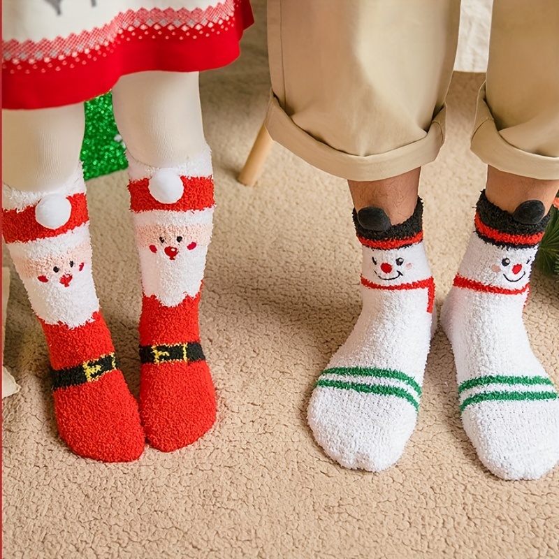 Christmas Socks Winter Sleep Warm Floor Socks - 3 Pairs