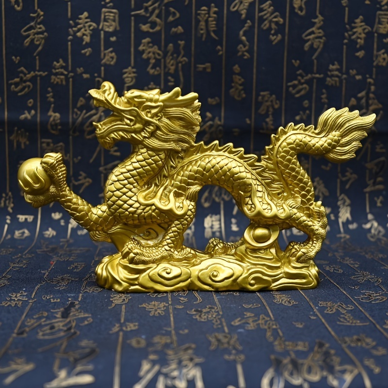Statue Dragon Chinois Perle Feng Shui  Statue de dragon, Dragon chinois, Statue  chinoise
