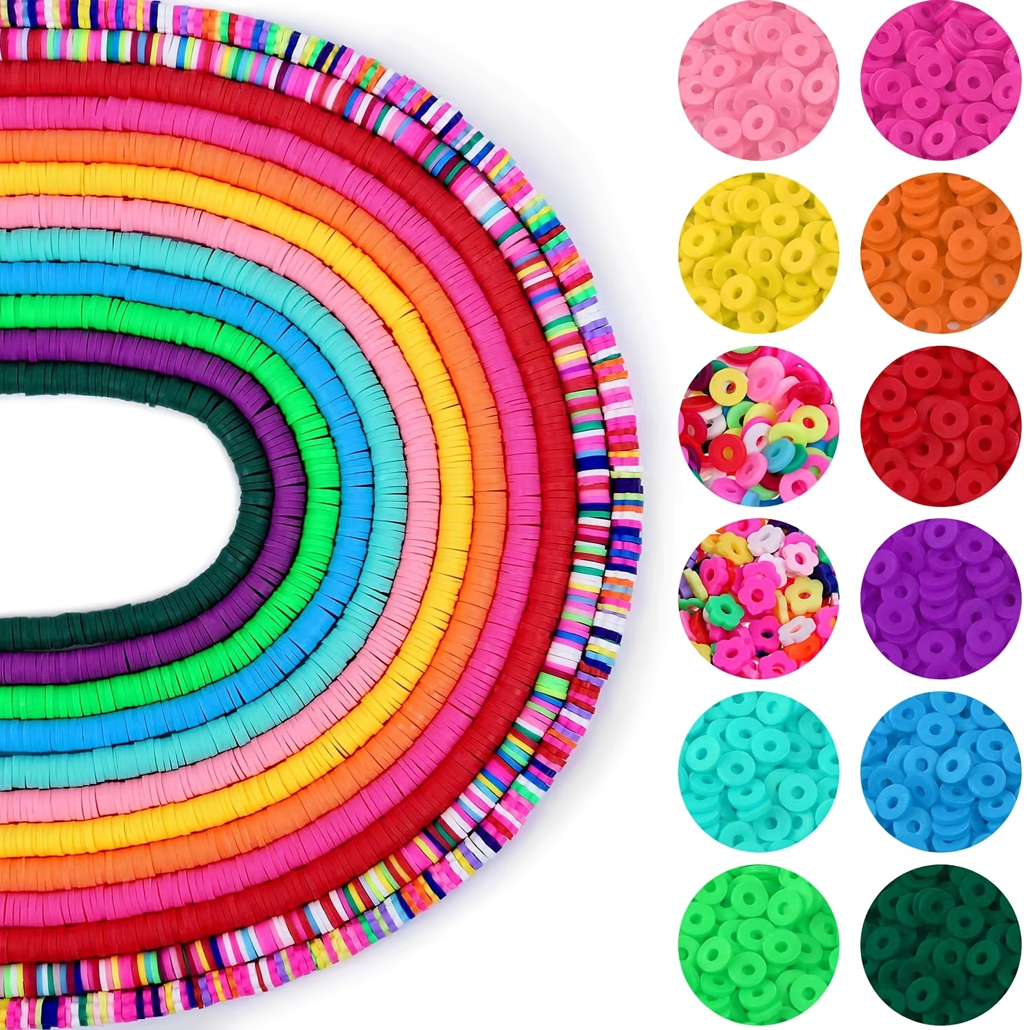 10 Strands Polymer Clay Beads Vinyl Heishi Beads For Jewelry - Temu