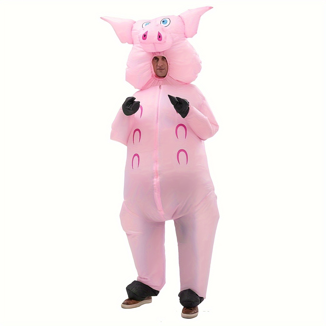 Ensemble d'accessoires de costume d'animaux roses avec nez de cochon,  oreilles, nœud papillon et queue pour fête d'Halloween, déguisement sur le  thème