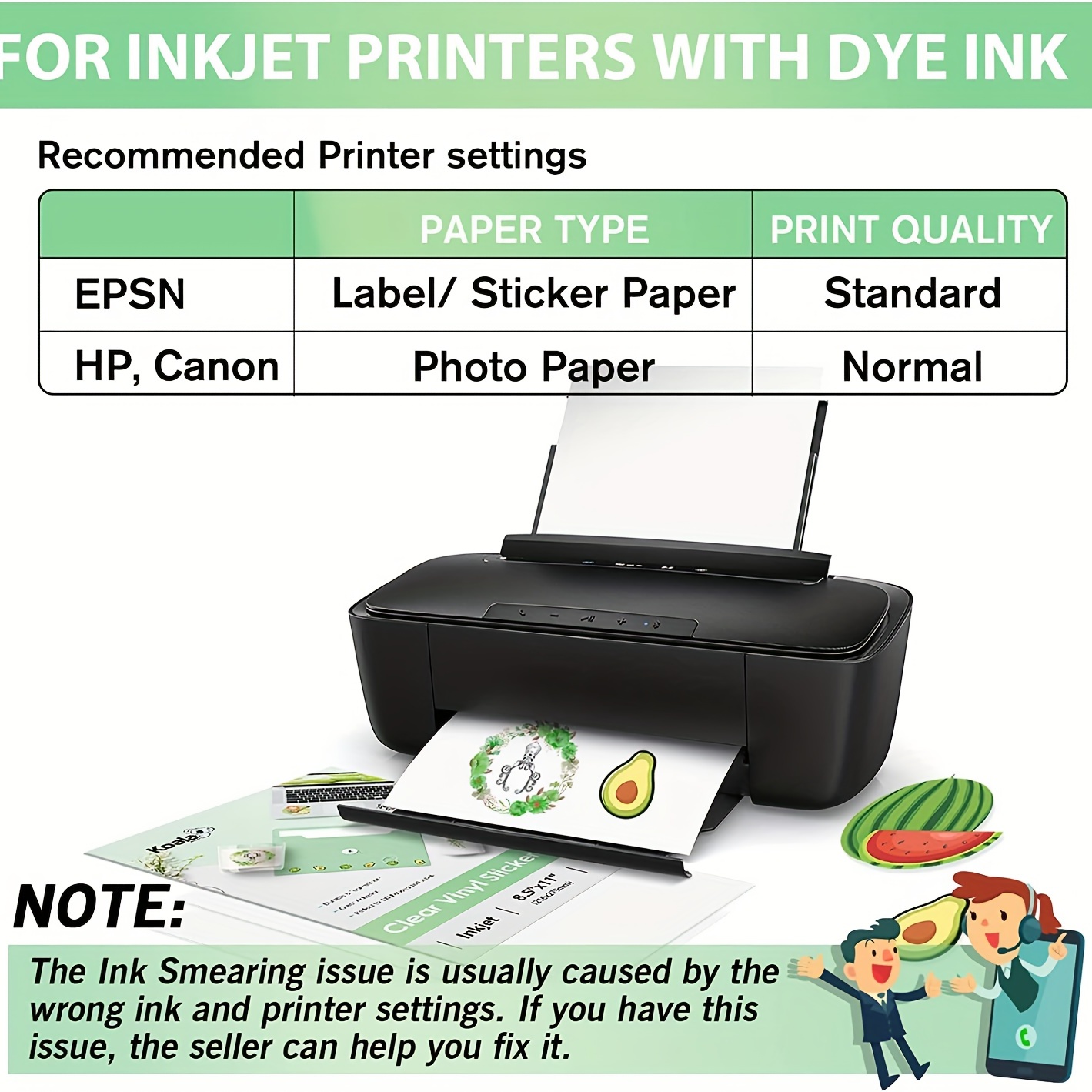 Vinilo transparente imprimible para impresora de inyección de tinta (papel  adhesivo transparente | Impermeable | 25 hojas) – Papel adhesivo de vinilo