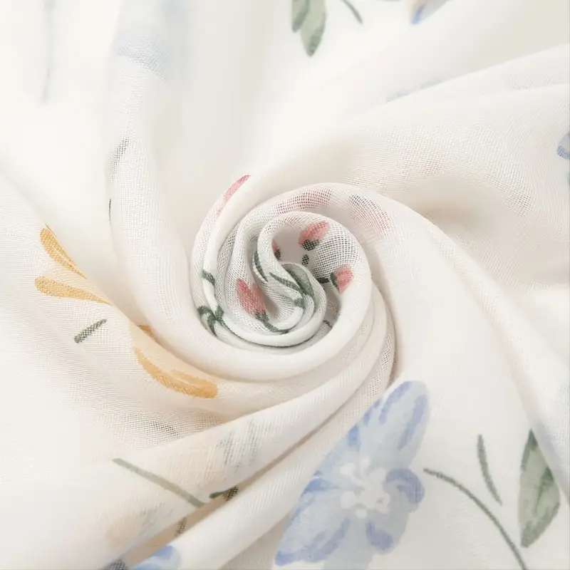 Floral Print Scarf Tassel Warm Linen Shawl Scarf Long - Temu