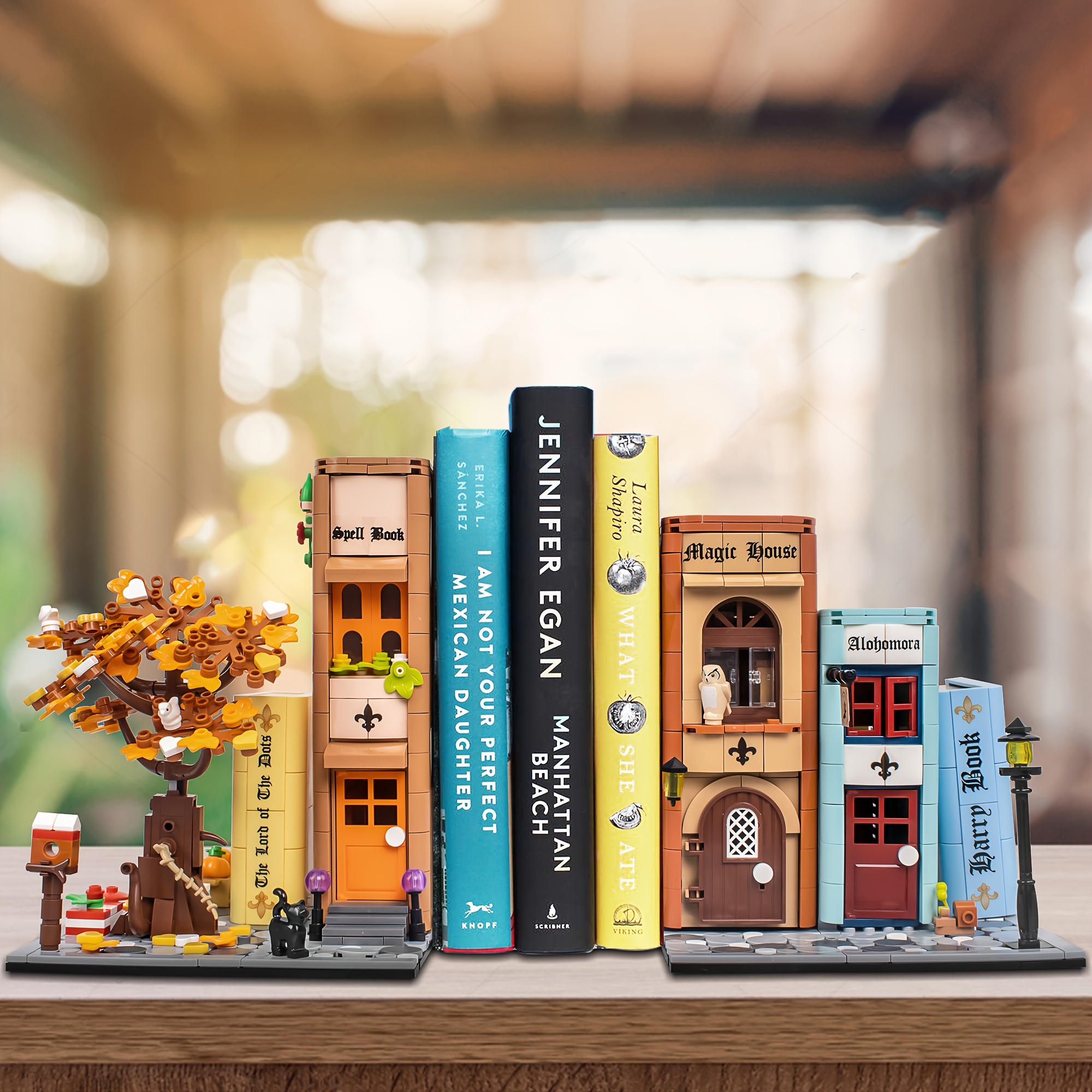 Bookend Magic House Building Kit , Home Decorative Bookends For Building  Block Toy, Cool Bookshelf Organizer And Home Decor,for Adult Collector 1488p