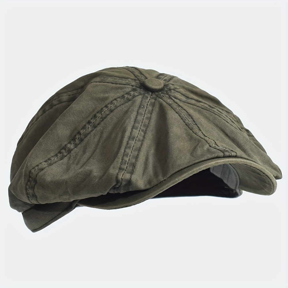 

All Seasons Retro Cotton Newsboy Cap, Large Casual Solid Beret Hat, 59-60cm