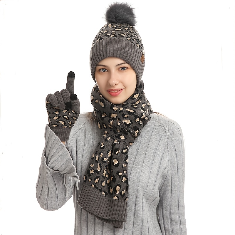 Cashmere Set for Women: Hat Gloves Scarf Set Knit Set Cozy 