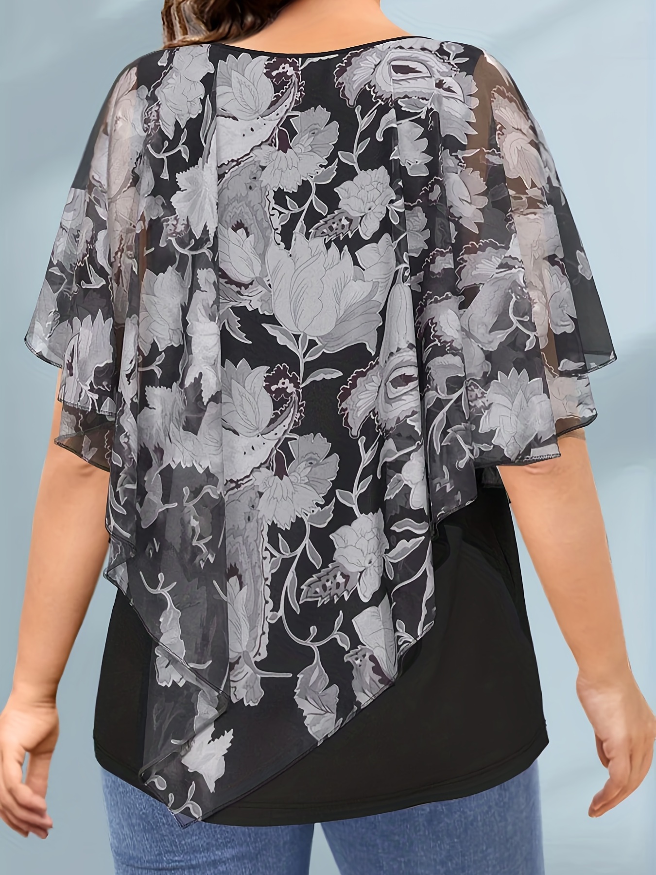 Plus Size Women's Floral Tops: Curve Floral Print Tops