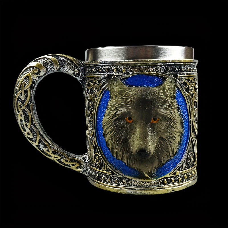 Wolf Head Beer Mug Stainless Steel Coffee Mug Coffee Cups - Temu