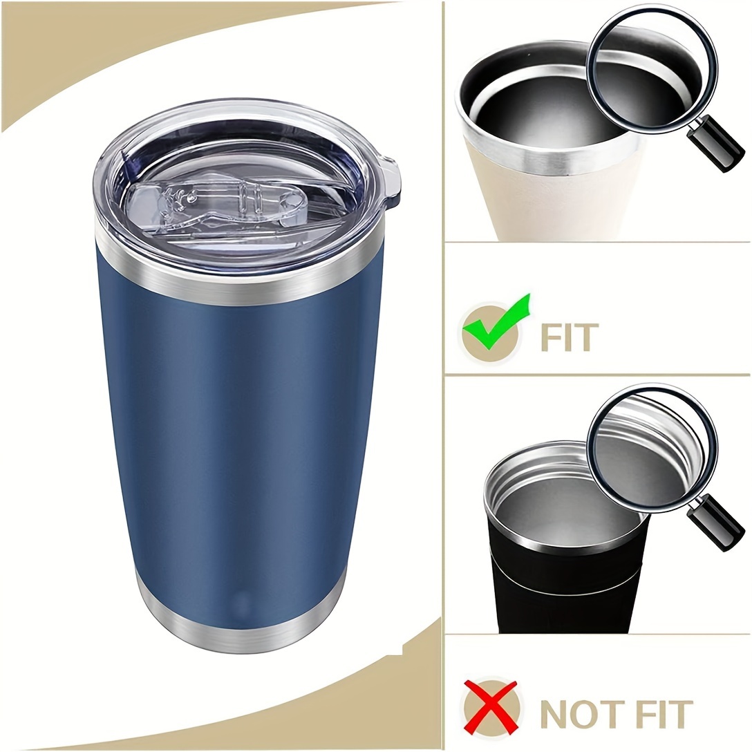 20 oz Tumbler Lids 2 Replacement Lids Compatible for YETI 20 oz  Stainless Steel Tumblers Travel Cup Coffee Mug, Spill-proof Lids Fits OF  Inner Diameter 3.2 to 3.23 INCH Tumbler