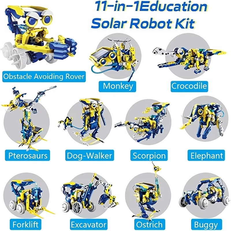 11-en-1 STEM Kit de robot solaire Jouets, cadeaux pour les enfants