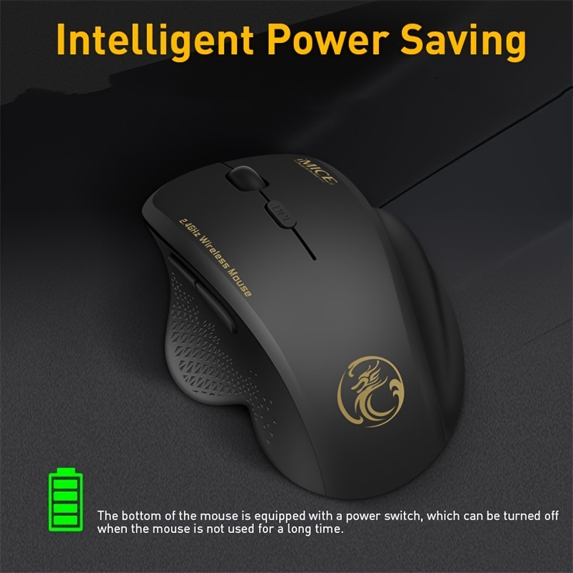 

Wireless Mouse Ergonomic Computer Mouse Pc Optical Mause With Usb Receiver 6 Buttons 2.4ghz Wireless Mice 1600 Dpi For Laptop