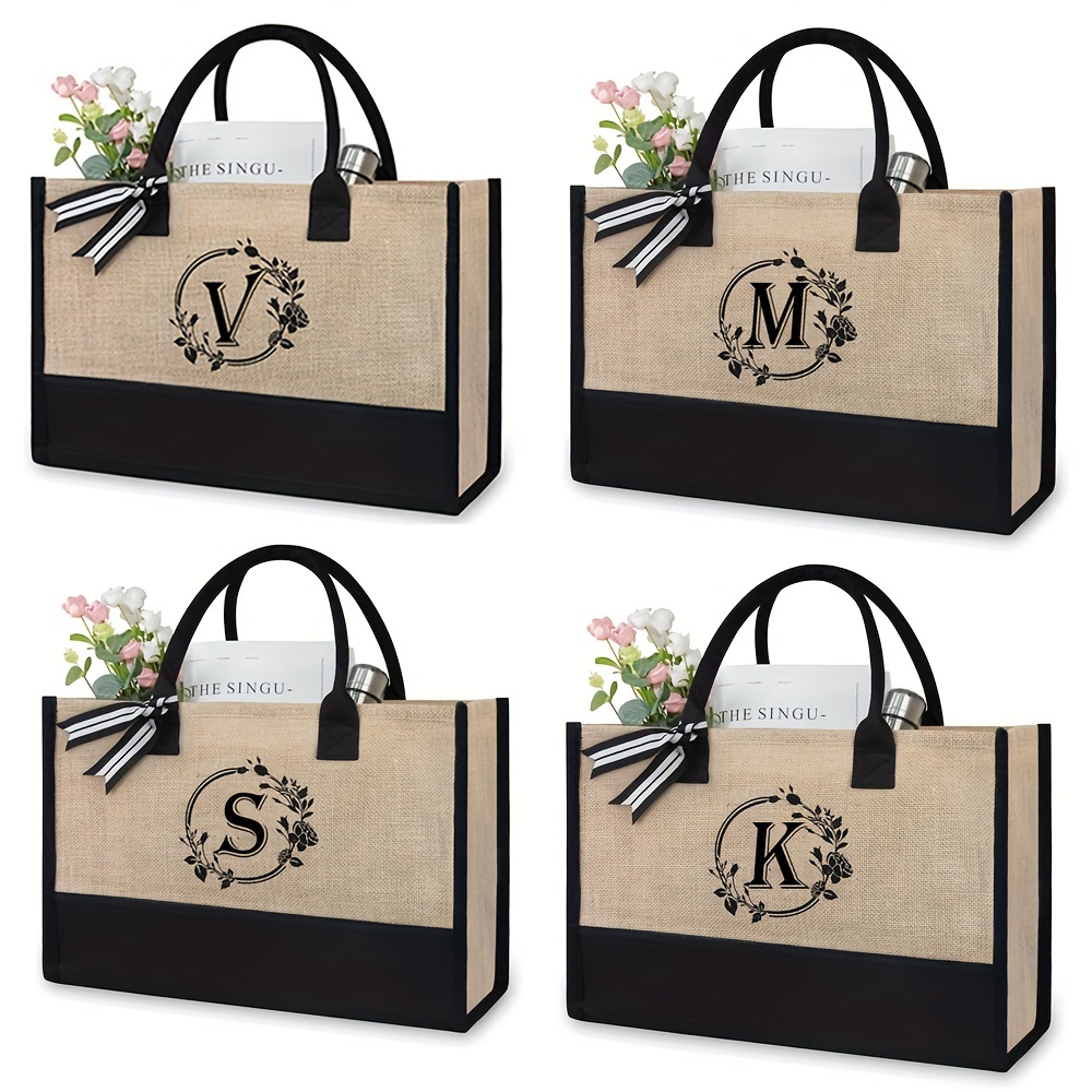 Black & Gold Birthday Party Gift Bags for Guests, Chapter 30th Celebration  Welcome Bag With Satin Ribbon Handles, Bow and Custom Names 