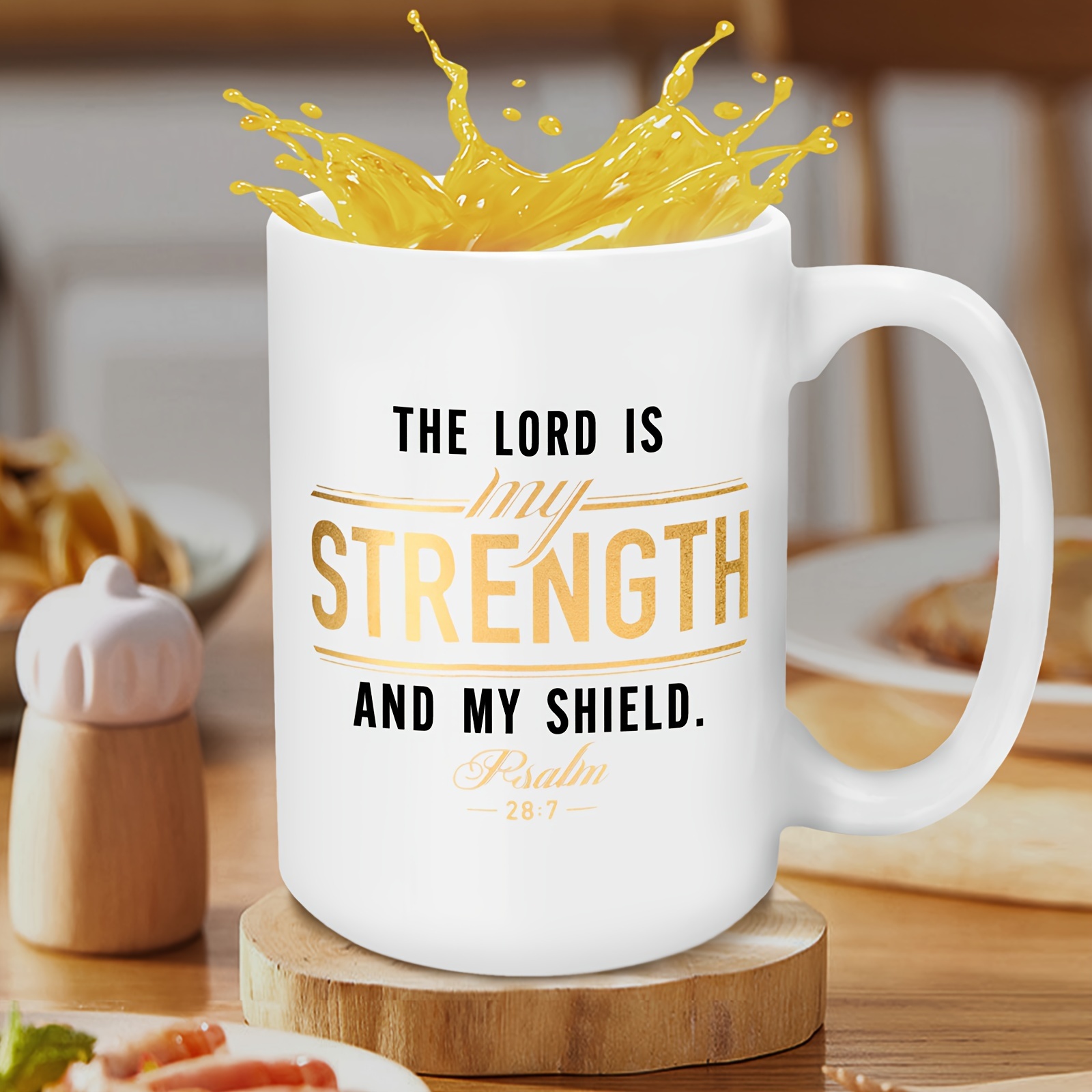 Inspirational Quotes Coffee Mug, Ceramic Encouraging Scripture Coffee And  Tea Mug For Men, The Lord Is My Strength And My Shield, Novelty Drinkware -  Temu