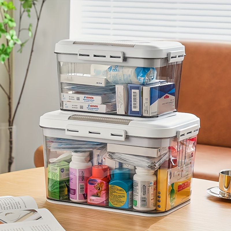 Plastic Medical Storage Containers Medicine Box Organizer Home