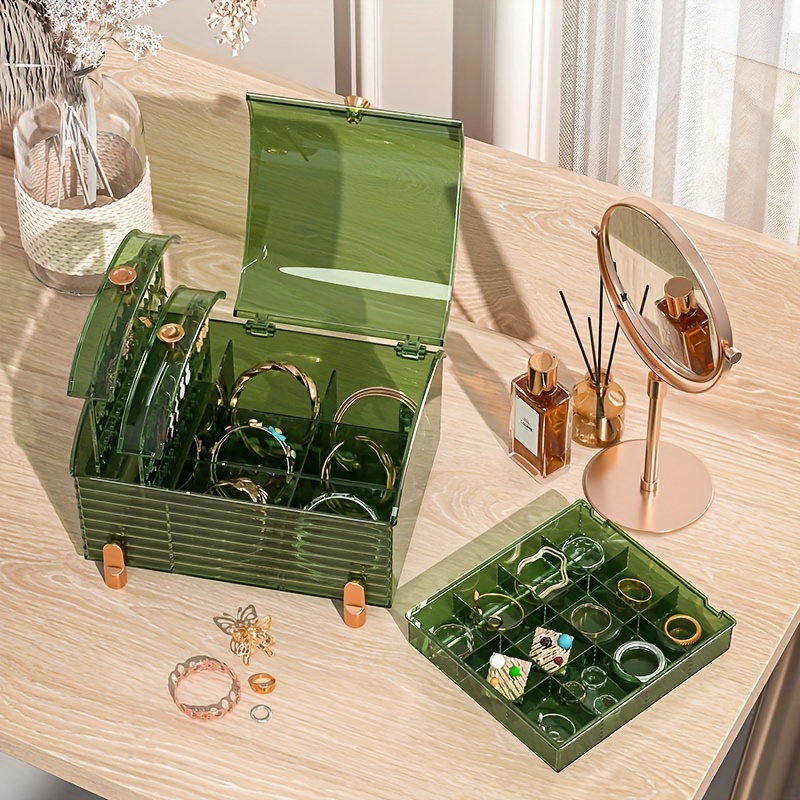 Rectangle Plastic Earring Holder Jewelry Storage Box