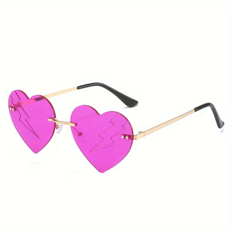 Peach Heart Sunglasses Love Sunglasses Frameless Heart - Temu