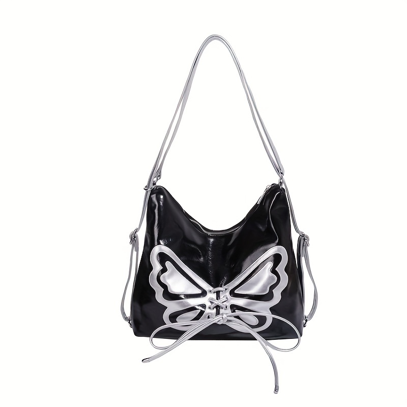 Y2k Butterfly Print Crossbody Bag Cute Shoulder Hobo Bag Womens